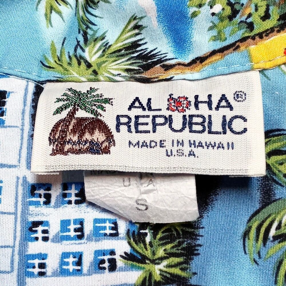 VTG Aloha Republic Hawaiian Route 66 Shirt SMALL Made USA Rockabilly Americana - Picture 5 of 8